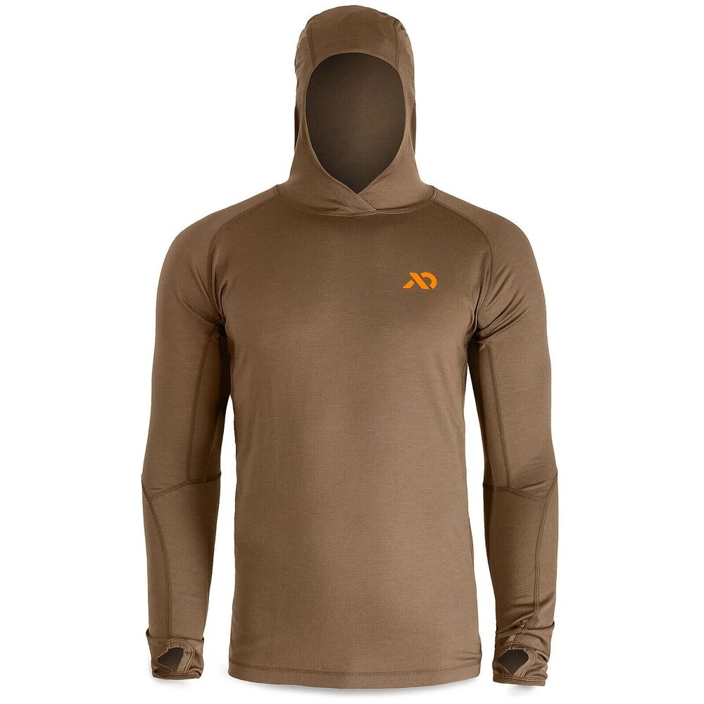 EUC First Lite Men’s Aero Wick DRY EARTH Hoodie Long Sleeve Shirt XXL $120